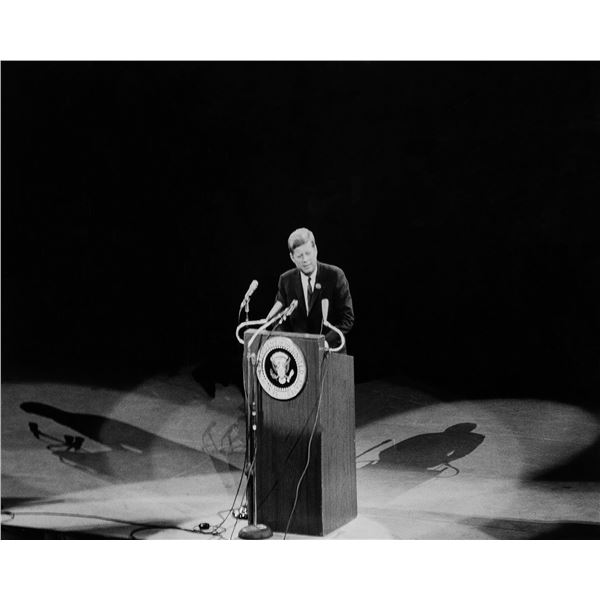 John F Kennedy on stage at his birthday bash in 1962.