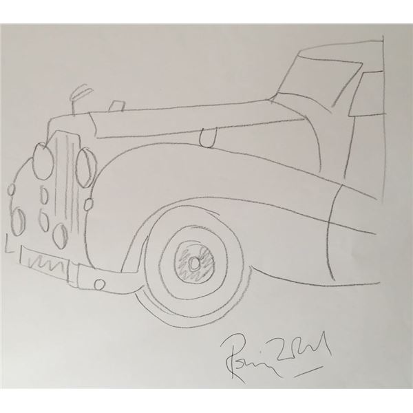 Ronnie Wood drawing of a Rolls Royce.