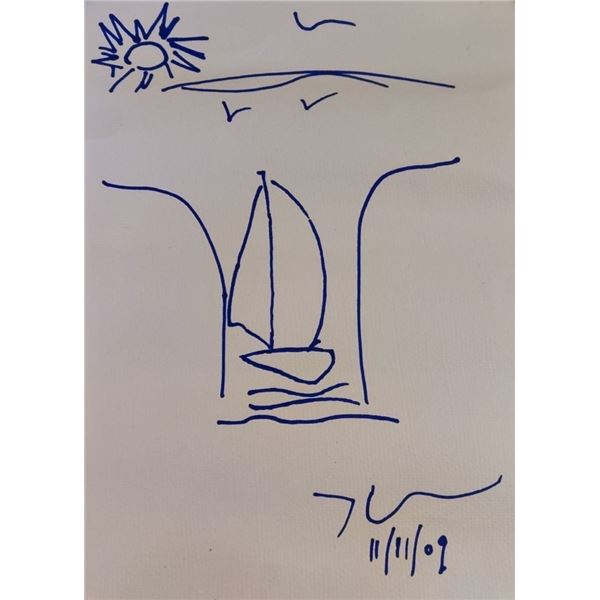 Jeff Koons - Sailing boat drawing.