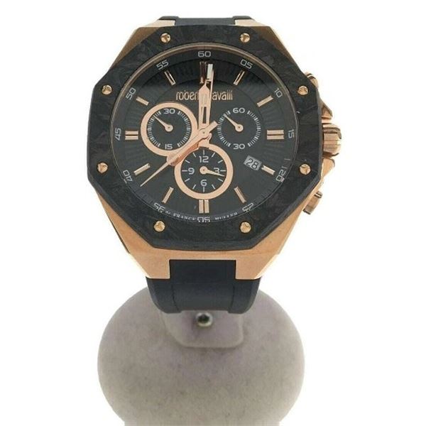 Roberto Cavalli by Frank Muller Quartz Analog Rubber Black Men's Watch [U0505]