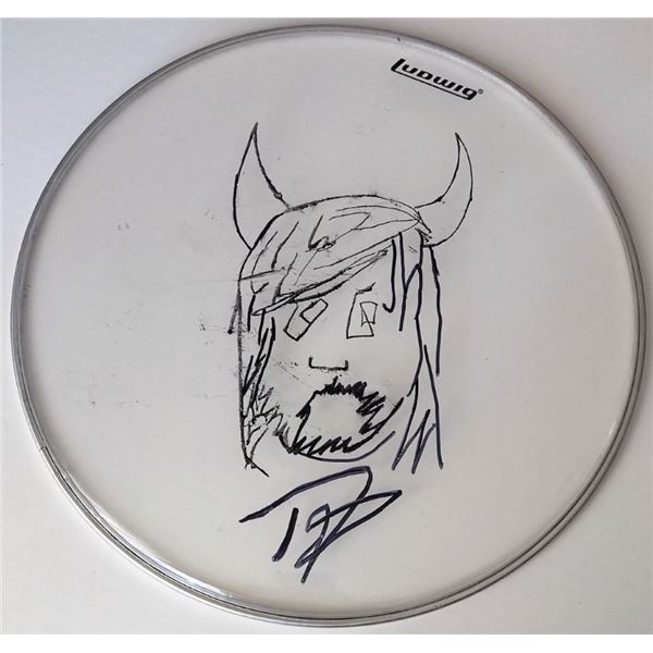 Dave Grohl signed drumhead skin.