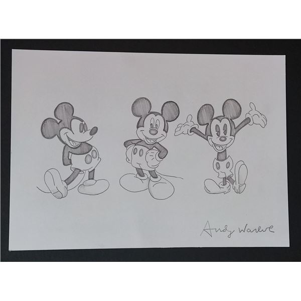 Andy Warhol Mickey Mouse drawing.