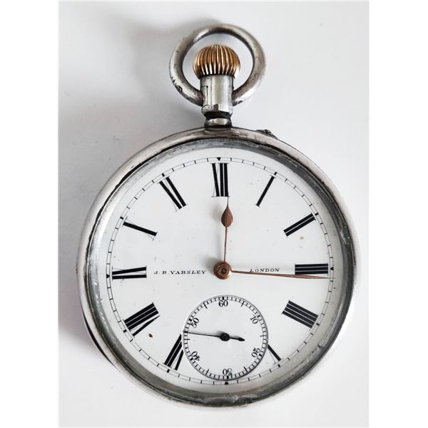 1892 Vintage Solid Silver J. B. Yabsley Pin Set Pocket Watch 1892.