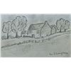 Image 1 : L.S.Lowry drawing of an old farm house.