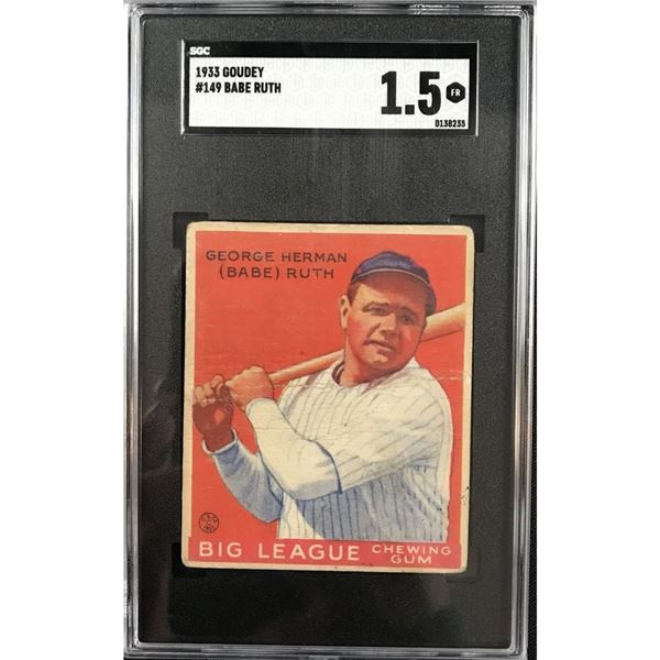 1933 Goudey Babe Ruth #149 Sgc 1.5.