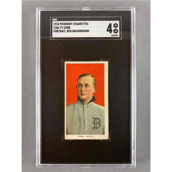 1910 T206 Ty Cobb Piedmont Red Background SGC 4