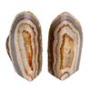 Image 1 : Natural Banded Agate Crystal Geode Stone Bookends
