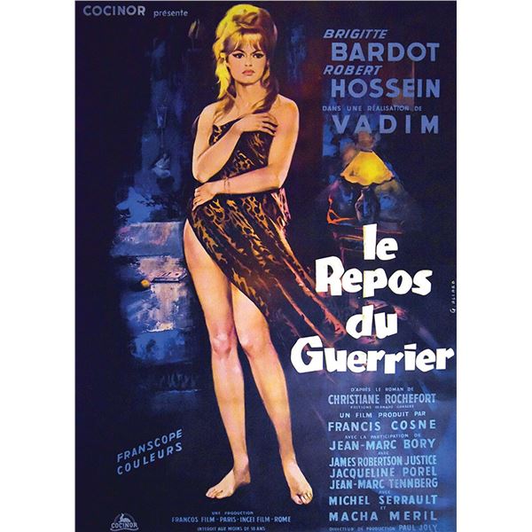 Le Repos du Guerrier Brigitte Bardot Vintage poster.