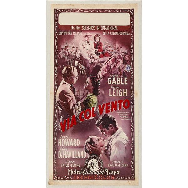 Playbill for 'Gone with the wind' starring Vivien Leigh and Clark Gable 1948.