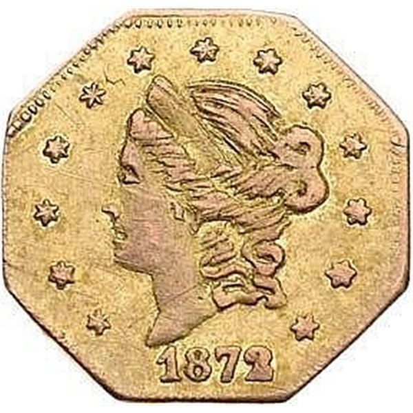 1872 California Gold Liberty Head Octagonal Half Dollar.