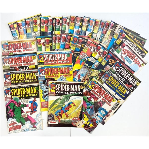 Spider-Man Comics Weekly. Dating from 1974 – 1975 plus 21 x Marvel comics. Super Spider-Man 1978 – 1