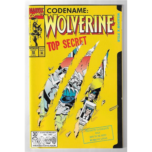 1992 Wolverine Comic #50 from Marvel Comics-Special Die-Cut Cover!