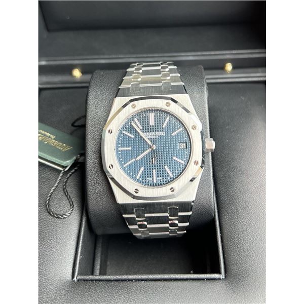 Audemars Piguet Royal Oak 15202ST Jumbo Blue Steel 39mm Mens Watch.