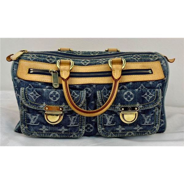 Louis Vuitton Monogram Blue Denim Handbag.