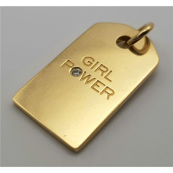 TIFFANY & CO 18K YELLOW GOLD GIRL POWER CHARM/PENDANT SET WITH DIAMOND,