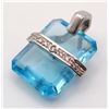 Image 1 : BLUE TOPAZ AND DIAMOND PENDANT