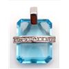 Image 2 : BLUE TOPAZ AND DIAMOND PENDANT