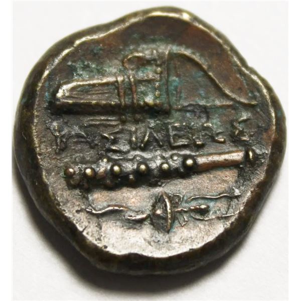 Antique Silver Greek Coin Alexander III Money Stamp.