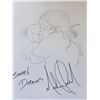 Image 1 : Michael Jackson hand drawn of a child with teddy bear with his signature.