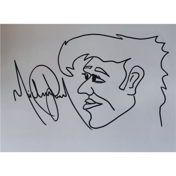 Michael Jackson side profile of a male with his signature.