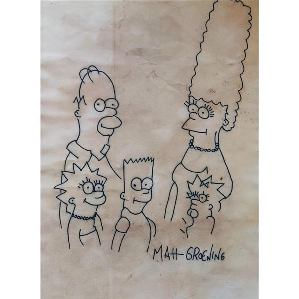 Drawing of the Simpsons by Matt Groening.