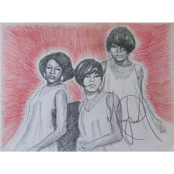 Michael Jackson's hand drawing of Diana Ross and the Supremes.