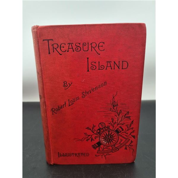 TREASURE ISLAND - ROBERT LOUIS STEVENSON 1885 1st FIRST ILLUSTRATED EDITION