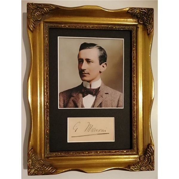 Guglielmo Marconi signature. (1874-1937).
