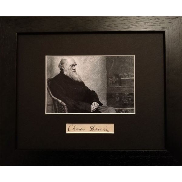 Charles Darwin signature. (1809-1882).