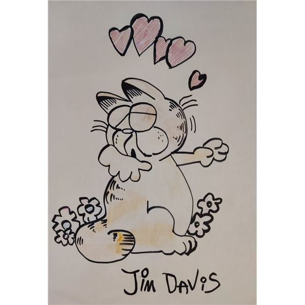 Jim Davis Garfield drawing.