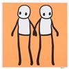 Image 1 : David Hackney - Stik, Holding Hands (Orange), 2020.