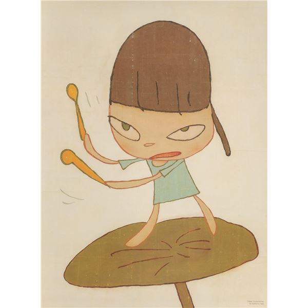 Yoshitomo Nara - Marching on a Butterbur Leaf, 2019.