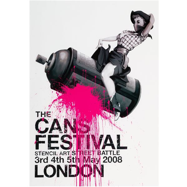 After Banksy. The Cans Festival Stencil Arts Street Art, poster, 2008.