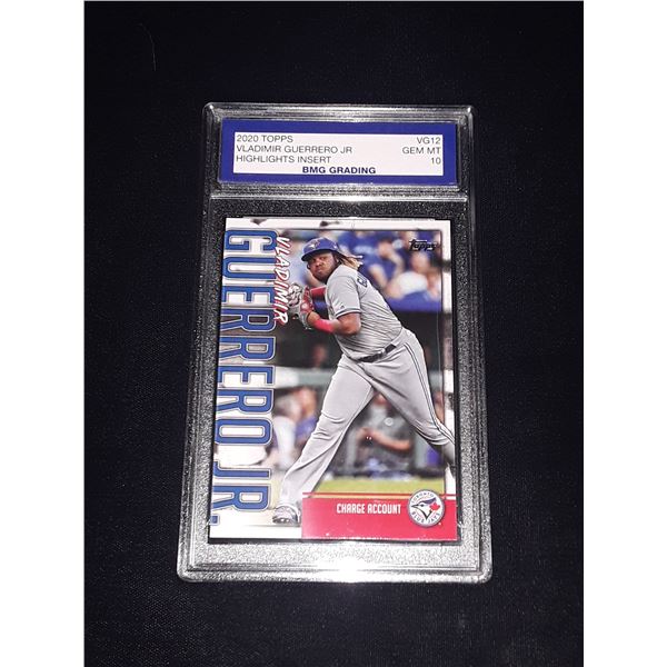 VLADIMIR GUERRERO JR, 2020 Topps, Highlights Insert, GEM MT 10