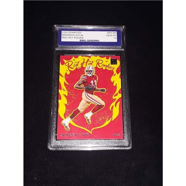 BRANDON AIYUK, 2020 Donruss, Red Hot ROOKIE, GEM MT 10