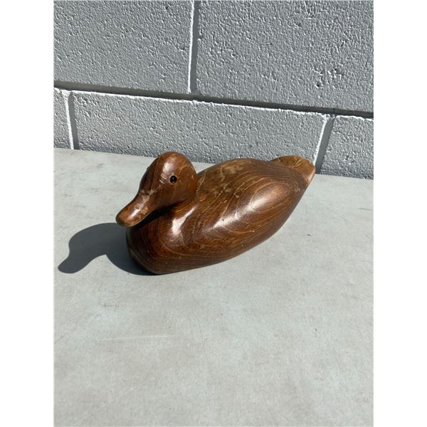 Wood carved duck