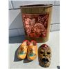 Image 1 : Vintage garbage can, clogs  and mask