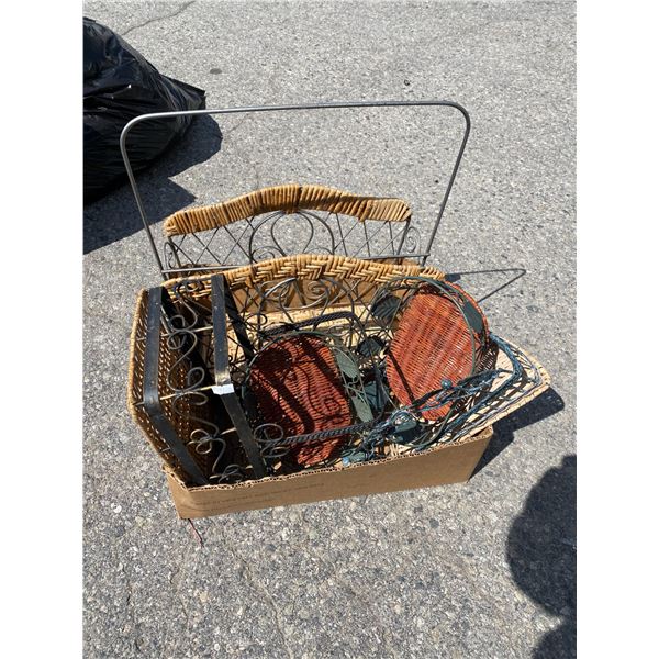 Baskets and magazine stand