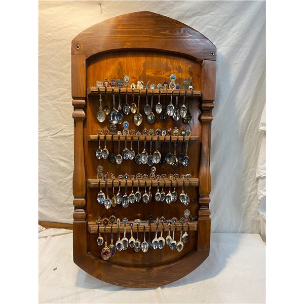 Collector spoons on rack