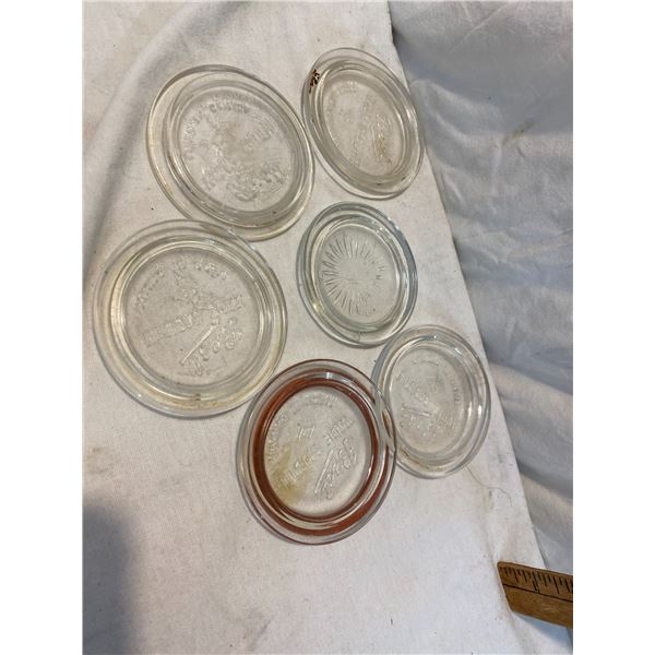Glass canning lids