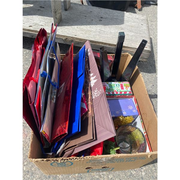 Christmas bags and tree stand