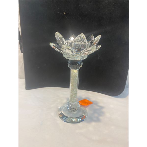 Lotus Flower crushed crystal candle holder