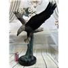 Image 2 : Swooping American Bald Eagle Bronze Metal Sculpture 30”x28”