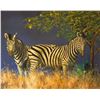 Image 1 : “Zebra Storm” Original Oil on Canvas by Zimbabwean wildlife artist Jan Stander.
