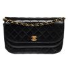 Image 1 : Chanel Black Caviar Leather Single Flap Shoulder Bag