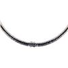 Image 2 : 23.86 ctw Sapphire and Diamond Necklace - 14KT White Gold
