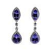 Image 1 : 8.51 ctw Tanzanite and Diamond Earrings - Platinum