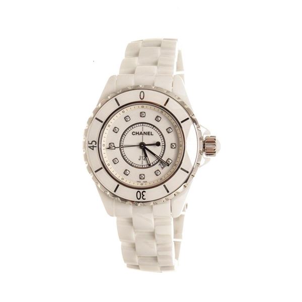 Chanel White J12 Diamo Watch