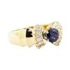 Image 1 : 1.47 ctw Blue Sapphire And Diamond Ring - 14KT Yellow Gold