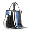 Image 2 : Balenciaga Bazar Convertible Tote Fringe Striped Leather XS Black, Blue, Multico